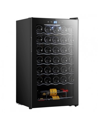 Cecotec Bolero GrandSommelier 34030 Black Compressor Vinoteca 34 Botellas - Capacidad 80L - Silencioso 41dB - Luz LED -
