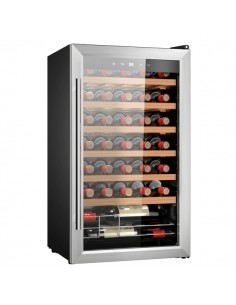 Cecotec Bolero GrandSommelier 34030 Inox Compressor Vinoteca 34 Botellas - Capacidad 80L - Silencioso 41dB - Luz LED -