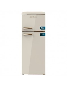 Cecotec Bolero CoolMarket 2D Origin 215 Beige E Frigorifico Dos Puertas - Capacidad 215L - Temperatura Regulable - Estilo