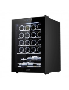 Cecotec Bolero GrandSommelier 2050 Black Compressor Vinoteca para 20 Botellas - Silencioso 39dB - Temperatura Regulable -
