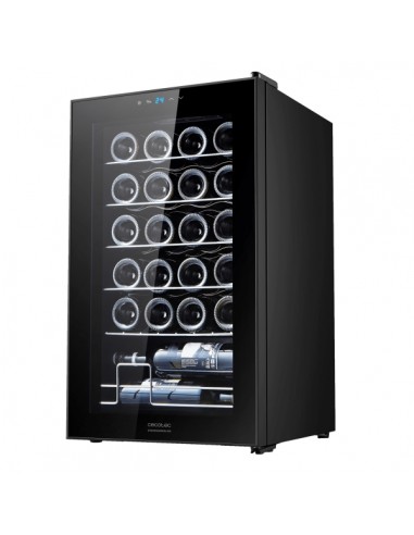 Cecotec Bolero GrandSommelier 2450 Black Compressor Vinoteca para 24 Botellas - Silencioso 45dB - Temperatura Regulable -