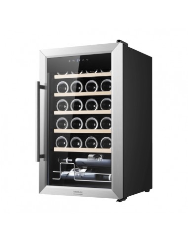 Cecotec Bolero GrandSommelier 2450 Inox Compressor Vinoteca para 24 Botellas - Silencioso 45dB - Temperatura Regulable -