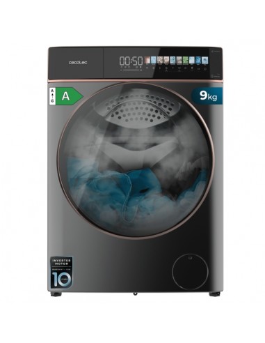 Cecotec Bolero DressCode 9900 Autodose Inverter FullColor Steel A Lavadora de Carga Frontal con Autodosis - Capacidad 9kg -