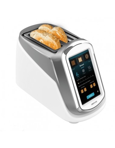 Cecotec ToastPad Double Pro Screen Tostadora de Doble Ranura - 1400W - Pantalla Tft 7" - 7 Niveles de Tostado - Control