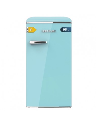 Cecotec Bolero CoolMarket TT Origin 95 Blue E Mini Frigorifico - Capacidad 95L - Estilo Retro - Cajon para Hielo - Tirador