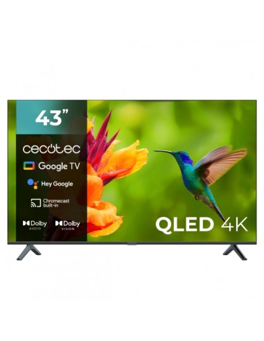 Cecotec V4 series VQU40043 Televisor Smart TV sin Marco de 43" QLED 4K UHD - Procesador Cortex A55 - Dolby Vision and Atmos -