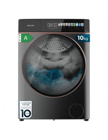 Cecotec Bolero DressCode 10900 Inverter FullColor Steel A Lavadora de Carga Frontal - Capacidad 10kg - Velocidad 1400rpm -