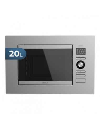 Cecotec GrandHeat 2090 Built-in Microondas Encastrable - 800W - Capacidad 20L - Grill 1000W - 8 Funciones Preconfiguradas -