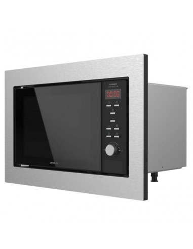 Cecotec GrandHeat 2350 Built-In SteelBlack Microondas Encastrable con Grill 23L 900W - Temporizador - 9 Funciones