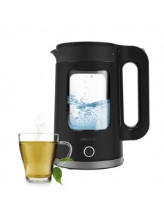 Cecotec Thermosense 330 Glassy Hervidor de Agua Electrico - 2200W - Capacidad 1.7L - Vidrio de Borosilicato - Funcion