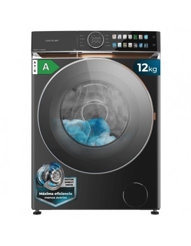 Cecotec Bolero DressCode 12980 Direct Drive Steel A Lavadora de Carga Frontal - Capacidad 12kg - Velocidad 1400rpm - Puerta