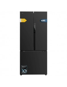 Cecotec Bolero CoolMarket FD 499 Dark E Frigorifico Puerta Francesa de 4 Puertas - Capacidad 499L - Compresor Inverter - Modo