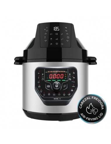 Cecotech Fry Olla GM Programable con Cabezal Freidora sin Aceite - Cocina Multifuncion 27 Modos - Capacidad 6L - Programacion