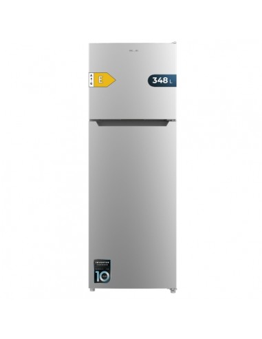 Cecotec Bolero CoolMarket 2D 348 NF Inox E Frigorifico Dos Puertas - Capacidad 348L - Luz LED - Compresor Inverter - Acero