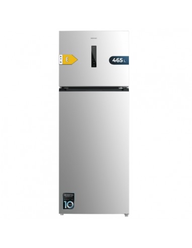 Cecotec Bolero CoolMarket 2D 465 NF Inox E Frigorifico Dos Puertas - Capacidad 465L - Luz LED - Compresor Inverter - Acero