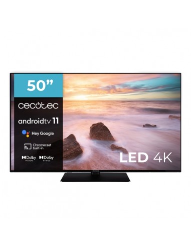 Cecotec A2Z series ALU20050ZS Televisor Smart TV sin Marco de 50" LED 4K UHD - Android TV 11 - Chromecast Integrado - HDR10