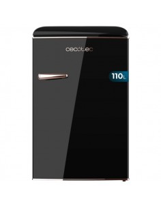 Cecotec Bolero CoolMarket TT Origin 110 Black E Mini Frigorifico - Capacidad 110L - Estilo Retro - Cajon para Hielo - Luz