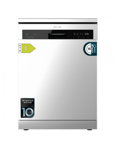 Cecotec Bolero Aguazero 6500 Inox C Lavavajillas de 60cm - 15 Cubiertos - Bandeja para Cubiertos - 6 Programas - Motor
