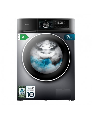 Cecotec Bolero DressCode 7500 Inverter Steel A Lavadora de Carga Frontal - Capacidad 7kg - Velocidad 1400rpm - Seguro
