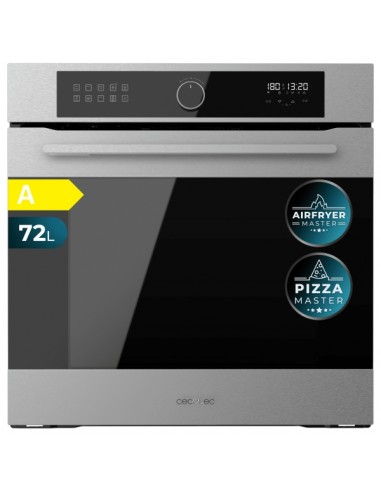 Cecotec Bolero Hexa AF316000 Inox A Horno Integrable - Capacidad 72L - Temperatura Regulable - Piedra para Pizzas de 35cm -