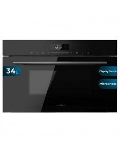 Cecotec Bolero Hexa MW703800 Glass Black Microondas Integrable con Grill - Capacidad 34L - Temperatura Regulable - Panel