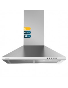 Cecotec Bolero Flux PM 604300 Inox C Campana Extractora de 60cm - 105W - Succion 430m3 h - Luz LED - Incluye Accesorios -