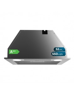 Cecotec Bolero Flux IT 525500 Inox A-Campana Extractora de 52cm - 70W - Succion 550m3 h - Luz LED - Pantalla LED - Incluye