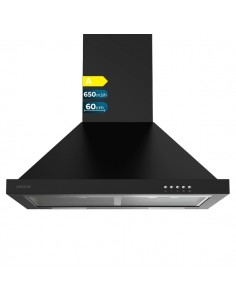 Cecotec Bolero Flux PM 606500 Black A Campana Extractora de 60cm - 165W - Succion 650m3 h - Luz LED - Incluye Accesorios -