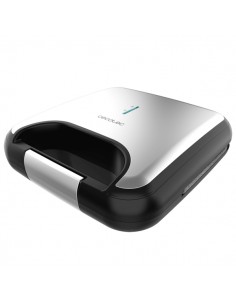 Cecotec Rock'nToast Grill-Sandwichera Doble - Potencia 800W - Antiadherente - Temperatura Regulable - Acabado en Acero