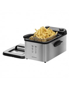 Cecotec Cleanfry Infinity 3000 Freidora Electrica - 2400W - Capacidad de 3L - Apto Lavavajillas - Tapa con Ventana - Filtro