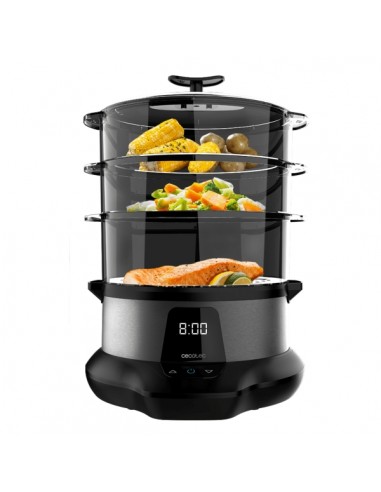 Cecotec Vapovita 3000 Pro Vaporera - Potencia 1000W - Capacidad 1L - Acero Inoxidable - Apto para Lavavajillas - Temporizador