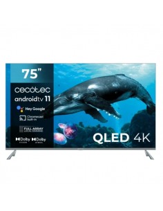 Cecotec V3-Series VQU30075-Smart TV de 75" QLED 4K UHD HDR - 120Hz - USB PVR - Procesador Cortex A55 - Sonido Dolby - WiFi