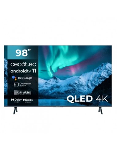 Cecotec V3-Series VQU30098-Smart TV de 98" QLED 4K UHD HDR - 120Hz - USB PVR - Procesador Cortex A55 - Sonido Dolby - WiFi
