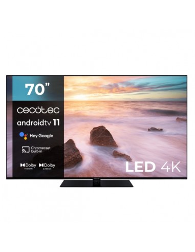 Cecotec A2 series ALU20070ZS Televisor Smart TV sin Marco de 70" LED con Resolucion 4K UHD - Android TV 11 - Chromecast