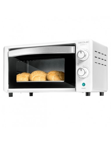 Cecotec Bake and Toast 1090 White Horno de Sobremesa - Potencia 1000W - Capacidad 10L - Incluye Accesorios - Temperatura