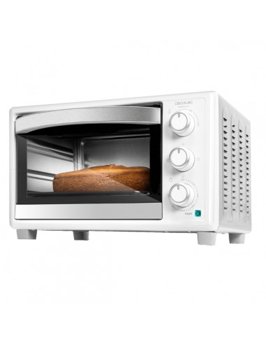 Cecotec Bake and Toast 2300 White Horno de Sobremesa - Potencia 1500W - Capacidad 23L - Temperatura Regulable - Puerta con