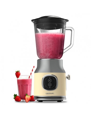 Cecotec RetroTwist Batidora de Vaso - Potencia de 800W - Jarra de 1L - Cuchillas de Titanio - Funcion Pulse - Motor de Cobre