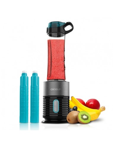 Cecotec Power Titanium 650 EasyGo Batidora de Vaso - 650W - Cuchillas de Titanio - 2 Vasos Portatiles de 600ml - Tubos