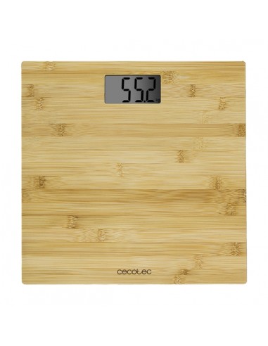 Cecotec Surface Precision 9300 Healthy Bascula Corporal de Bambu - Capacidad hasta 180kg - 4 Sensores - Pantalla LCD -
