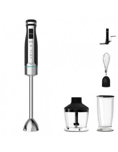 Cecotec PowerGear 1500 XL Pro Batidora de Mano - 1500W - Vaso de 0.8L - Picadora de 0.6L - Velocidad Ajustable - Incluye