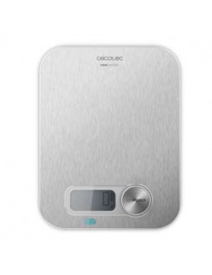 Cecotec Cook Control 10200 EcoPower Inox Bascula de Cocina - Funciona sin Pilas - Precision de 1gr - Peso Max. 8kg - Pantalla