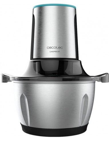 Cecotec ChopBeat 1500 TitanBlack Steel Picadora Electrica - 600W - Cuchillas de Titanio - Bol de 1.5L de Acero Inoxidable - 2