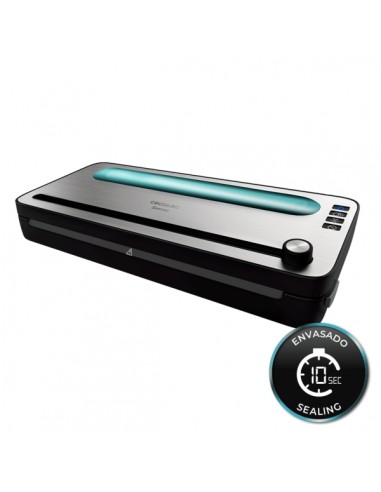 Cecotec FoodCare SealVac 120 SteelCut Envasadora al Vacio - Presion 0.75bar - 120W - Silencioso - Acero Inoxidable - Luz LED