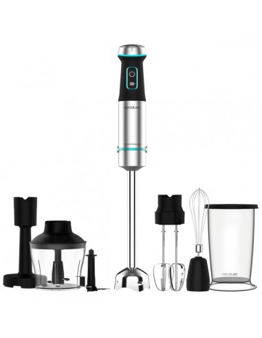 Cecotec Power TitanBlack 1200 XL PerfectCreamandCrush Batidora de Mano - 1200W - Cuchillas de Titanio - Campana