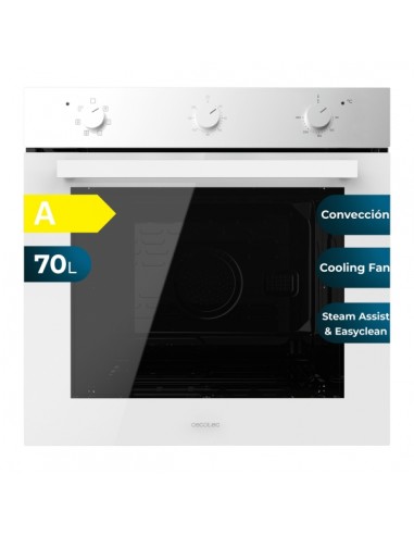 Cecotec Bolero Hexa M236000 Glass White Time A Horno Multifuncion Integrable - Potencia 2800W - Capacidad 70L - Puerta Triple