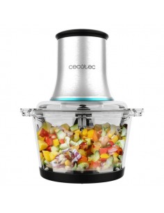 Cecotec ChopBeat 2000 Vindaloo Glass Picadora Electrica - Potencia 500W - Capacidad 500g - Cuchillas de Acero Inoxidable -