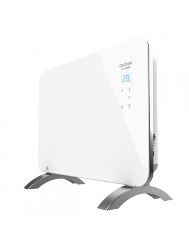 Cecotec Ready Warm 6650 Crystal Connection Convector de Cristal Templado - 1000W - Cobertura hasta 10m2 - Control Wi-Fi - LED