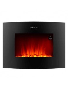 Cecotec Ready Warm 2650 Curved Flames Connected Chimenea Electrica 2000W WiFi - TamaÃ±o 26" - 2 Niveles de Potencia - Mando