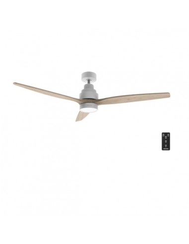 Cecotec EnergySilence Aero 5300 WhiteandWood Design Ventilador de Techo con 3 Aspas y Luz - 40W - Diametro de 52" - LED con 2