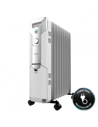 Cecotec ReadyWarm 9000 Space Radiador de Aceite con 9 Modulos de 150x580mm - 2000W - Calienta hasta 20m2 - 3 Niveles de